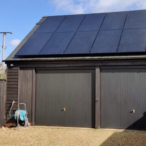 Solar Panel Installation on a Garage Roof